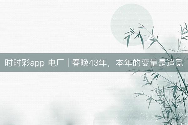 时时彩app 电厂 | 春晚43年,本年的变量是追觅