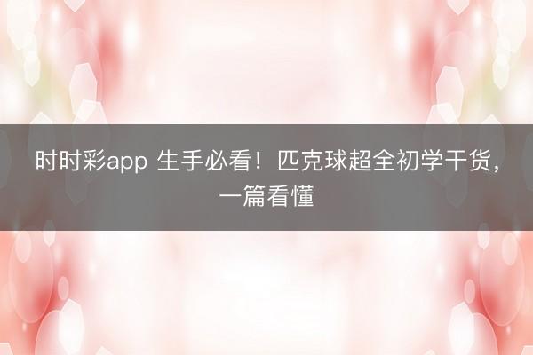 时时彩app 生手必看！匹克球超全初学干货，一篇看懂